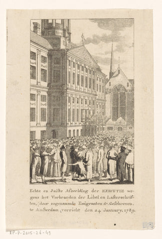 Burning of pamphlets in Amsterdam, 1789, anonymous, 1789 Canvas Print