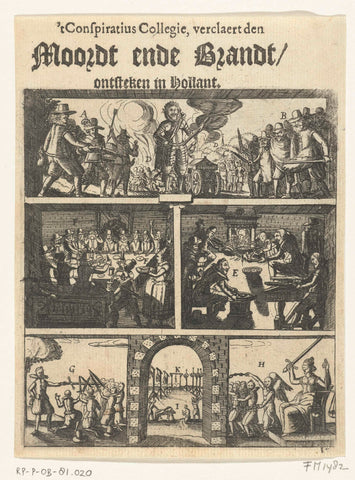 Title print of the pamphlet 't Conspiratius collegie, 1623, anonymous, 1623 Canvas Print