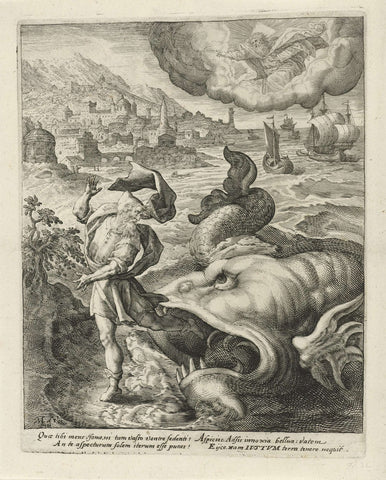 The Fish Spits Jonah Out on the Land, Crispijn van de Passe (I), 1574 - 1637 Canvas Print