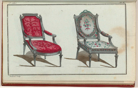 Cabinet des Modes ou les Modes Nouvelles, 15 February 1786, 7th notebook, pl. II, A.B. Duhamel, 1786 Canvas Print