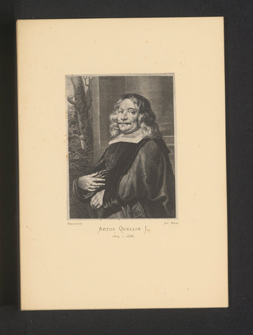 Reproduction of an engraving of a portrait of Artus Quellinus by Richard Collin, Joseph Maes, c. 1872 - in or before 1877 Canvas Print