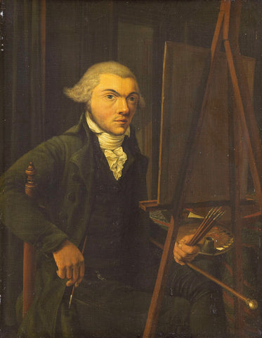 Portrait of a Painter, probably Harmanus Uppink, Willem Uppink, 1785 - 1791 Canvas Print