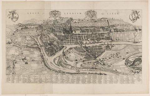 View of Liège, Julius Milheuser, 1652 Canvas Print