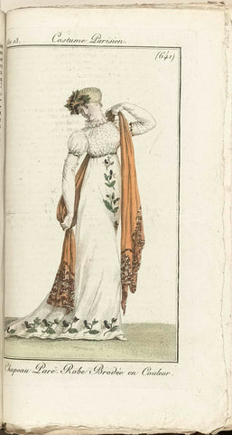 Journal des Dames et des Modes, Costume Parisien, 1805, An 13 (641) Chapeau Paré..., Horace Vernet, 1805 Canvas Print