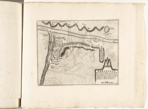 Map with the relief of Rheinfels, 1693, anonymous, 1702 - 1703 Canvas Print