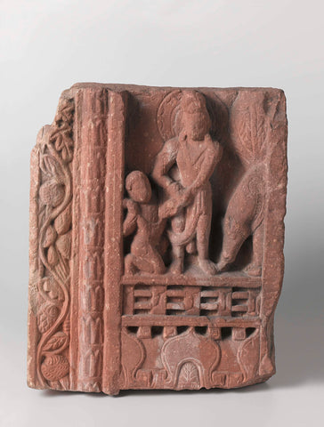 Fragment of a doorpost, anonymous, 200 - 300 Canvas Print