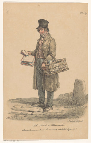 Salesman of almanacs, Carle Vernet, 1816 - 1836 Canvas Print