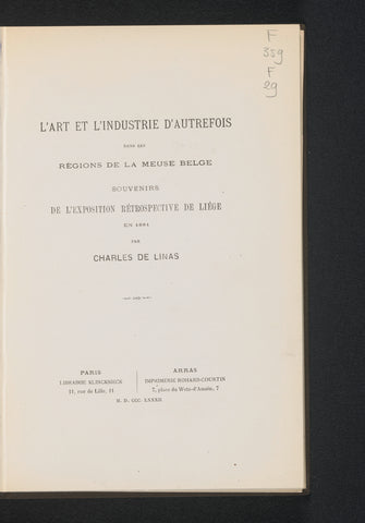 L'art et l'industrie d'autrefois dans les régions de la Meuse belge: souvenirs de l'exposition rétrospective de Liége en 1881, Charles de Linas, 1882 Canvas Print