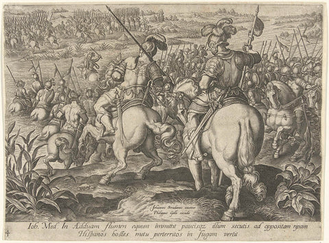 Retreat of the Spanish Army, Philips Galle, 1583 Canvas Print