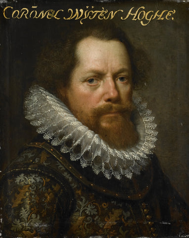 Portrait of Anthonie van Utenhove, Lord van Rijnesteyn, Colonel in the Army and Governor of Ostend, Paulus Moreelse (workshop of), 1619 Canvas Print