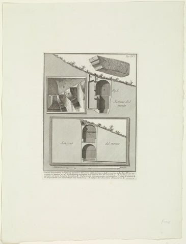 Partition wall in a water reservoir in the Alban Hills, Giovanni Battista Piranesi, 1762 Canvas Print