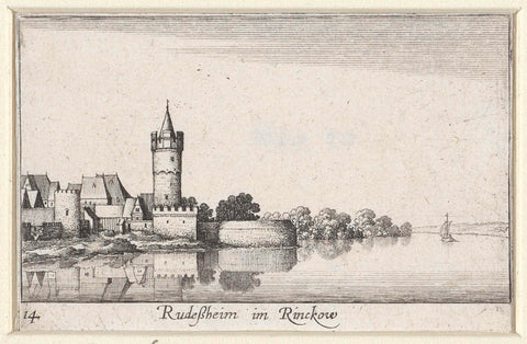 View of Rüdesheim, Wenceslaus Hollar, 1635 Canvas Print