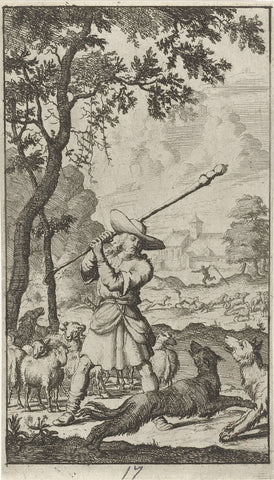 Christ as the Good Shepherd, anonymous, 1681 - 1762 Canvas Print