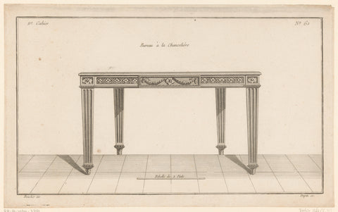 Bureau met garlandes, Nicolas Dupin, 1772 - 1779 Canvas Print