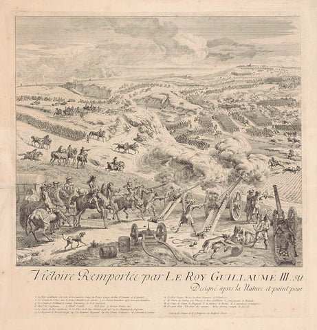 Battle of Drogheda aan de Boyne, 1 July 1690 (left page), Dirk Maas, 1690 Canvas Print