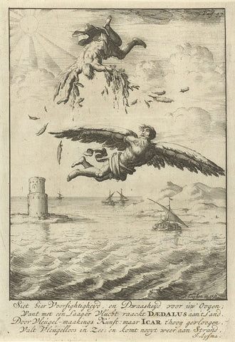 Fall of Icarus, Jan Luyken, 1686 Canvas Print