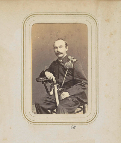 Portrait of a Man with a Mustache in Military Costume, Woodbury & Page, c. 1857 - c. 1880 Canvas Print