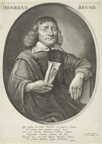 Portrait of Henricus Bruno, Reinier van Persijn, 1665 Canvas Print