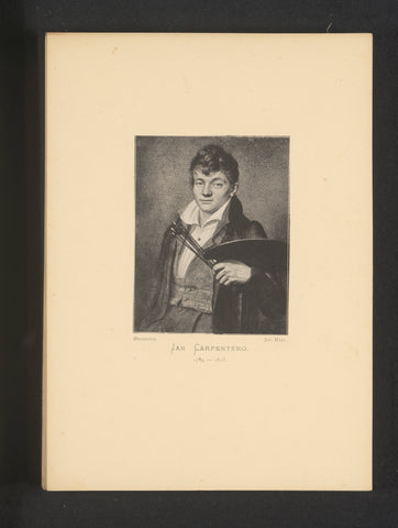 Reproduction of an engraving of a portrait of Jean Charles Carpentero, Joseph Maes, c. 1872 - in or before 1877 Canvas Print