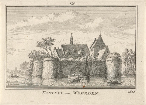 View of Woerden Castle, 1620, Abraham Rademaker, 1727 - 1733 Canvas Print