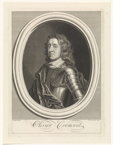 Portrait of Oliver Cromwell, Bernard Picart, 1724 Canvas Print