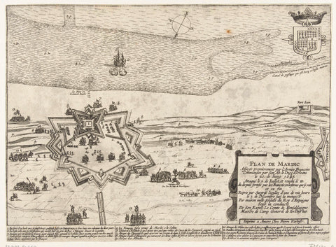 Map of fort Mardijk, 1645, anonymous, 1645 Canvas Print