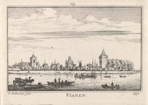 View of Vianen, 1630, Abraham Rademaker, 1727 - 1733 Canvas Print