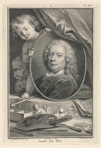 Portrait of Jacob de Wit, Jacob Houbraken, 1751 Canvas Print