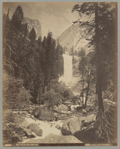 Gezicht op de Vernal-waterval in Yosemite National Park, Isaiah West Taber, c. 1880 - c. 1900 Canvas Print