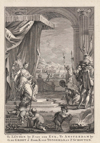 Title page for: 'Hedendaagsche Historie van Spanje, deel 2', 1765, Reinier Vinkeles (I), 1765 Canvas Print