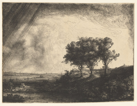 The Three Trees, Rembrandt van Rijn, 1643 Canvas Print