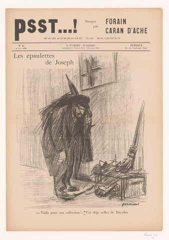 Caricature of Joseph Reinach as a Jewish ragamuffin, Jean-Louis Forain, 1898 Canvas Print