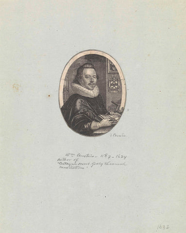 Portrait of William Austin, Simon van de Passe, 1632 Canvas Print