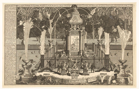 Fireworks in honour of the peace of Utrecht, 1713, Pieter van Buysen jr., 1713 - 1715 Canvas Print