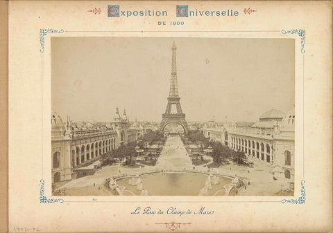 View of the Parc de Mars with the Eiffel Tower in the centre, Neurdein Frères, 1900 Canvas Print