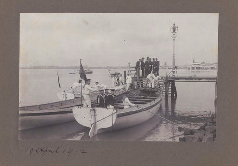 Sloep aan de pier te Paramaribo, 1912, anonymous, 1912 Canvas Print