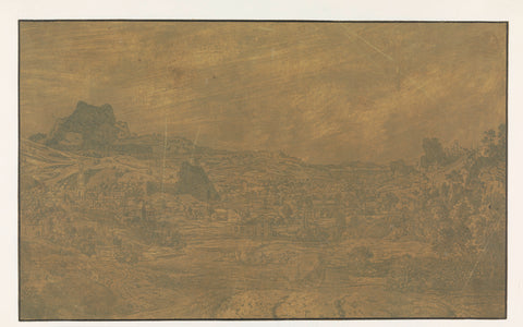 Valley with a River and a Town with Four Towers, Hercules Segers, c. 1626 - c. 1627 Canvas Print