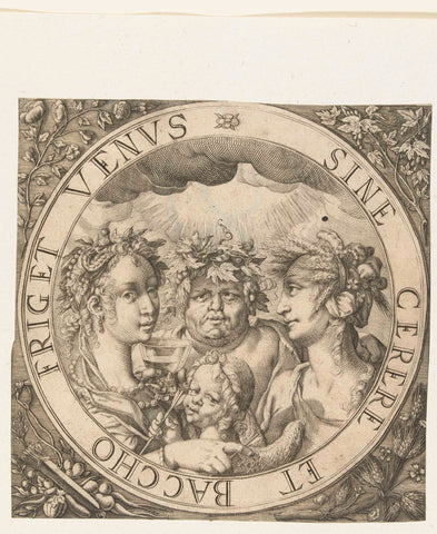 Venus, Amor, Bacchus and Ceres, Bartholomeus Willemsz. Dolendo (possibly), 1598 - 1602 Canvas Print