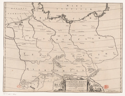 Historical map of Germany, Jan Luyken, 1725 Canvas Print