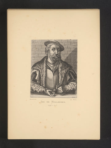 Reproduction of an engraving of a portrait of Jan van Amstel by Hendrick Hondius, Joseph Maes, c. 1872 - in or before 1877 Canvas Print