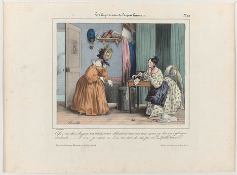 Les Bigarrures de l 'esprit humaine, No. 19 : Enfin, ma chére, (...), Joseph Rose Lemercier, c. 1830 - c. 1831 Canvas Print