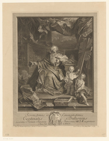 Portrait of Emmanuel Théodose de la Tour d'Auvergne, Cardinal of Bouillon, Johann Martin Preissler, 1744 Canvas Print