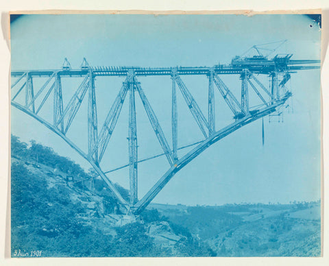 Construction of viaur viaduct in France by Societé de Construction des Battignolles, 3 June 1901, anonymous, 1901 Canvas Print