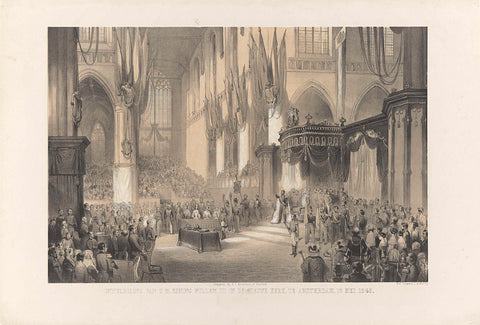 Inauguration of Z.M. King William III in the Nieuwe Kerk, in Amsterdam, 13 May 1849, anonymous, 1849 Canvas Print