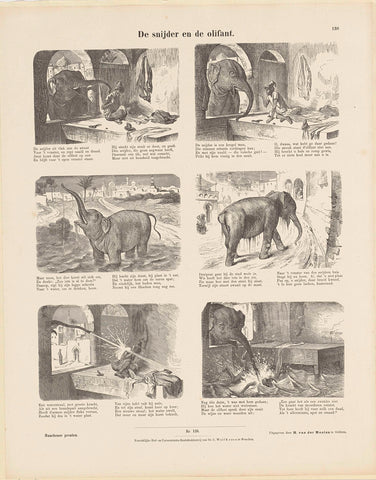 The cutter and the elephant, Adam Adolf Oberländer, 1843 - c. 1920 Canvas Print