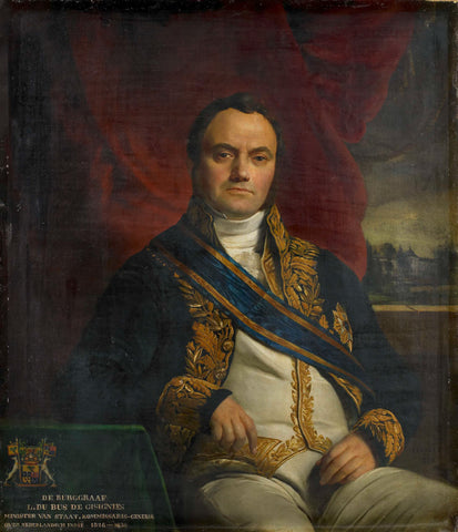 Portrait of Léonard Pierre Joseph, Viscount du Bus de Gisignies, Commissioner-General, François Joseph Navez, 1836 Canvas Print