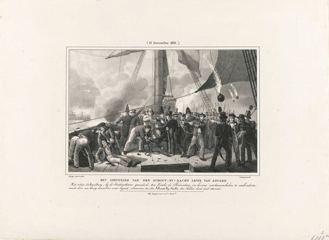 The death of the rear admiral Lewe of Aduard / (12 December 1832.), Johannes Steyn, 1832 - 1833 Canvas Print