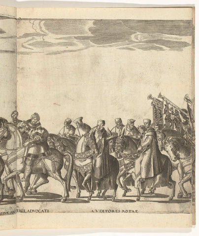 Officials of the papal court on horseback, plate 11, Nicolaas Hogenberg, 1620 - 1699 Canvas Print