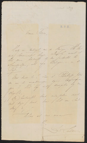 Letter to Filippo Tessaro, Herman Johannes Aloysius Maria Schaepman, 1854 - 1903 Canvas Print