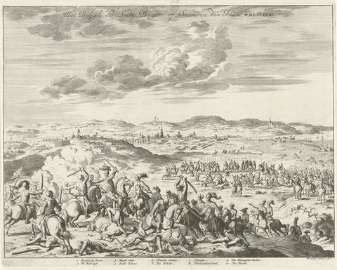 Siege of Bergen op Zoom, 1588, Jan Luyken, 1679 - 1684 Canvas Print